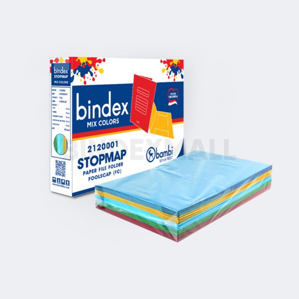 Stopmap folio Bindex 180 GSM mix color isi 50 pcs original untuk arsip dokumen kantor