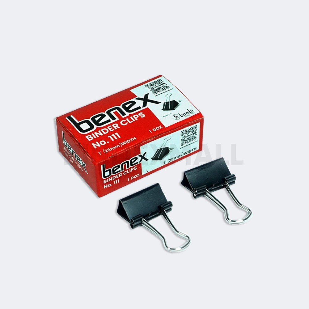 23212 A (1) Klip binder Benex 25mm no 111 medium size isi 12 pcs kapasitas 60 lembar original