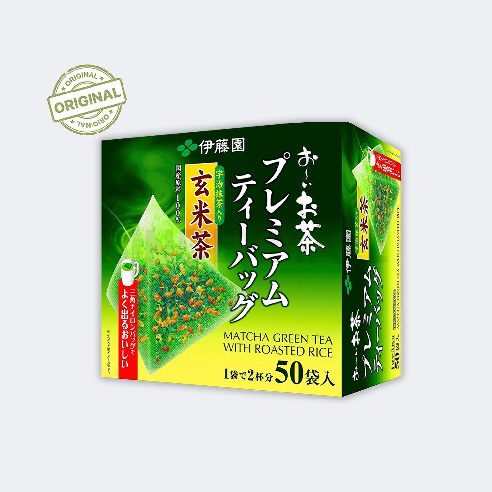 24604 B Teh Hijau Ito En Green Tea Matcha With Roasted Rice Premium Isi 50 pcs Japan Product Original - Gambar 1
