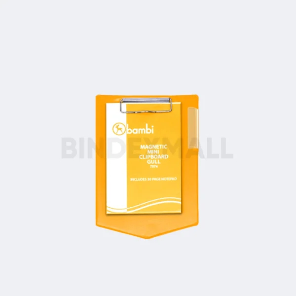 Clipboard magnetic mini Bambi Gull Warna Fluoro Orange