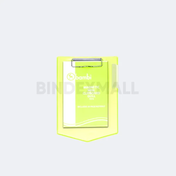 Clipboard magnetic mini Bambi Gull Warna Fluoro Yellow