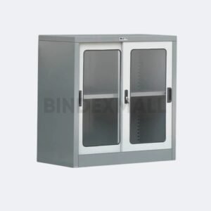 Bambi Lemari Arsip Sliding Door 1 Rak Premium Glass Filing Cabinet kode KGK-207