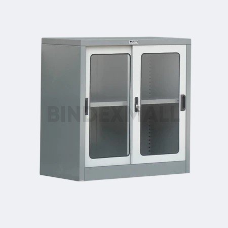 Bambi Lemari Arsip Sliding Door 1 Rak Premium Glass Filing Cabinet kode KGK-207
