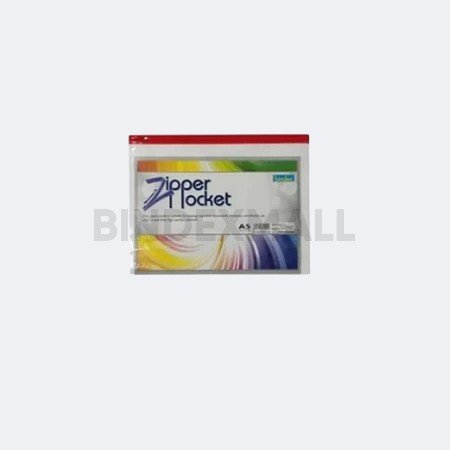 Bindex Organizer Map Dokumen A5 Zipper Pocket Tipe PVC Transparent Original