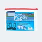 Bambi Organizer Map Dokumen Folio Zipper Pocket Tipe PVC Transparent Original