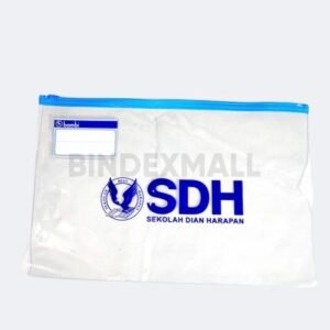 Document pocket custom logo folio dengan zipper bambi original untuk branding perusahaan