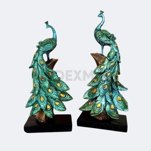 Hancraft Dekorasi Pajangan Peacock Statue Ornament Figurine Decoration