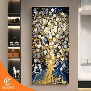 Dekorasi Gambar Modern Glass Painting Tree Of Life