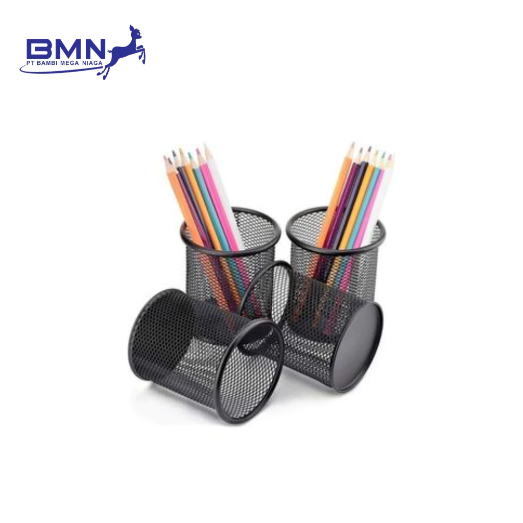 Kenko Tempat Pensil Model Holder Besi Jaring Bulat 1 Tempat pensil Kenko besi jaring bulat original pen holder metal mesh