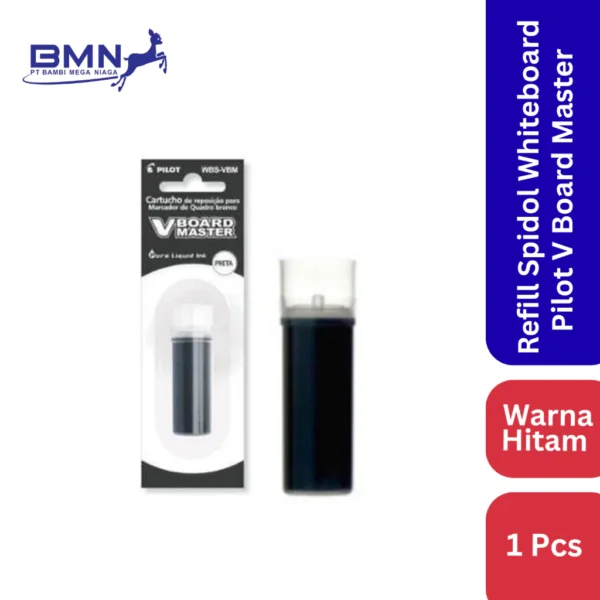 Refill Spidol Whiteboard Pilot V Board Master Hitam, tinta cair untuk isi ulang spidol