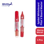 Spidol Whiteboard Pilot V Board Master Merah dengan desain ergonomis dan tinta cair berkualitas tinggi