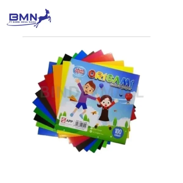 kertas lipat atau origami sinar dunia isi 100 lembar