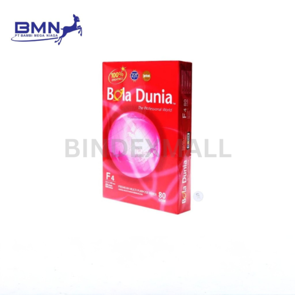 Kertas HVS folio Bola Dunia 80gsm 1 rim isi 500 lembar untuk printer dan fotokopi