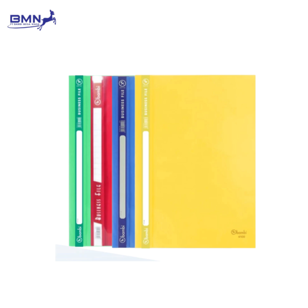 Map Plastik Folio Bambi Business File 4100 original 1 lusin warna campur untuk arsip dokumen