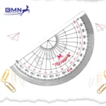 Busur derajat Butterfly 180 derajat plastik transparan tampak depan