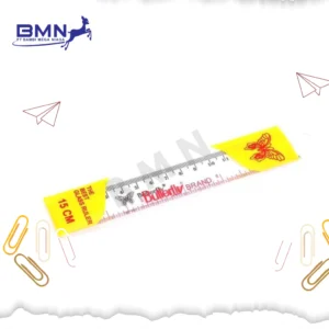 Penggaris 15 cm Butterfly plastik bening transparan original untuk pelajar dan mahasiswa