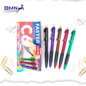 Pulpen mekanis Faster 0.7mm tinta hitam click system tampak depan