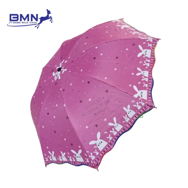 Payung lipat lucu Bambi x Nagoya edisi Rabbit Snowball travel pack waterproof