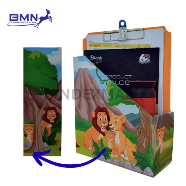 detail box file bergambar singa