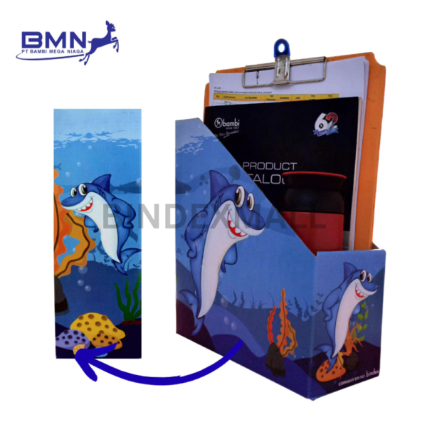 detail box file bergambar hiu