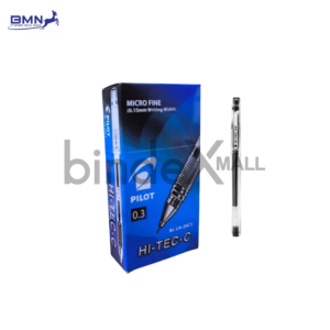 Pen Hi-Tec Pilot 0.3mm Hitam dengan ujung lancip dan desain tiga lekukan untuk presisi tinggi