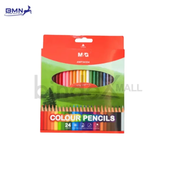 Pensil warna 24 set M&G Classic lengkap dengan warna cerah non toxic untuk anak sekolah