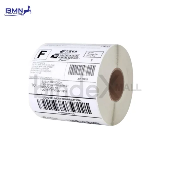 Label thermal 100x150 mm roll 500 lembar untuk cetak resi pengiriman marketplace tanpa tinta