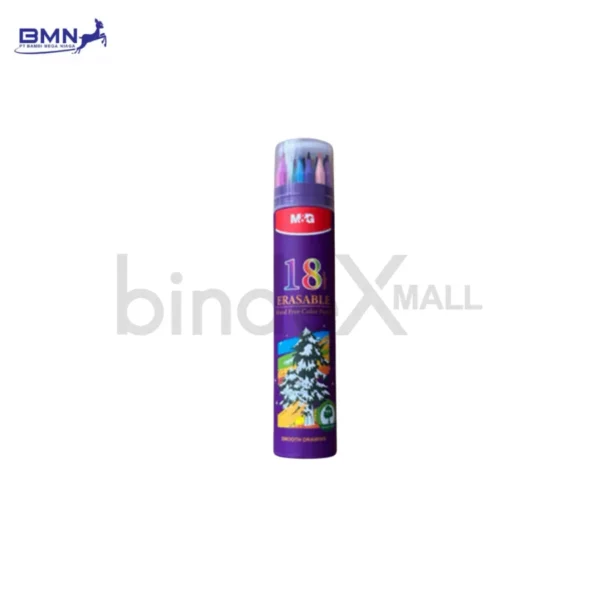 Pensil warna 18 M&G premium magical series dalam tabung ungu hexagonal non toxic untuk anak sekolah