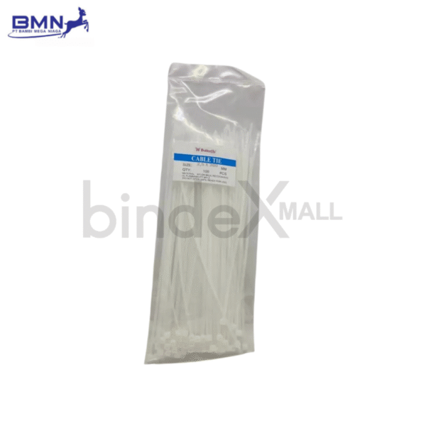 Butterfly cable ties putih ukuran 2.5 x 200 mm kabel tis panjang isi 100 pcs untuk bundling kabel besar