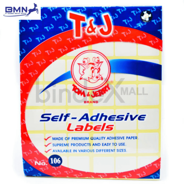Label stiker self adhesive Tom Jerry nomor 106 ukuran 25x25mm persegi untuk label branding dan logo produk