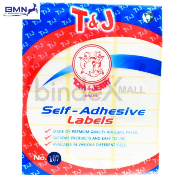 Label stiker self adhesive Tom Jerry nomor 107 ukuran 18x50mm untuk label harga dan produk toko
