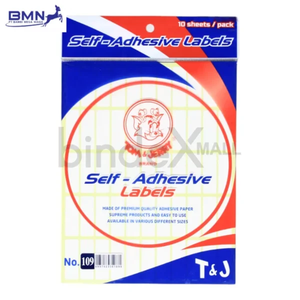 Label stiker self adhesive Tom Jerry nomor 109 ukuran 13x38mm untuk label produk kecil dan detail