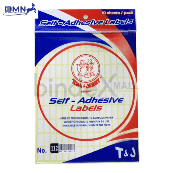 Label stiker self adhesive Tom Jerry nomor 112 ukuran 8x20mm untuk label kode dan serial number