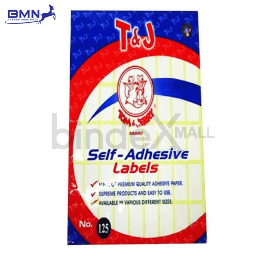 125 Label stiker self adhesive Tom Jerry nomor 125 ukuran 16x31mm untuk label harga dan kode produk kecil