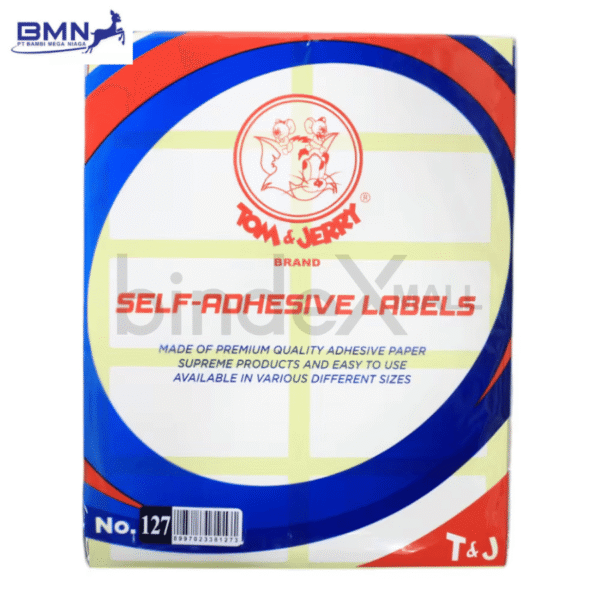 Label stiker self adhesive Tom Jerry nomor 127 ukuran 38x70mm untuk label harga dan produk retail