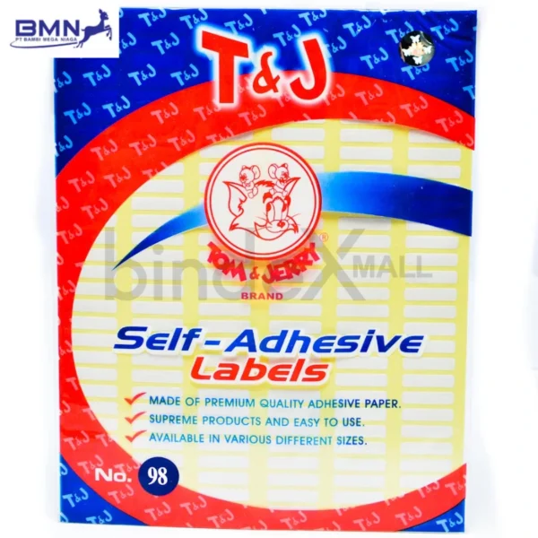 Label stiker self adhesive Tom Jerry nomor 98 ukuran 5x21mm untuk label kode dan marking detail