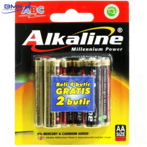 Baterai AA ABC Alkaline isi 6 pcs 1.5 volt anti bocor tahan lama untuk remote jam dan senter