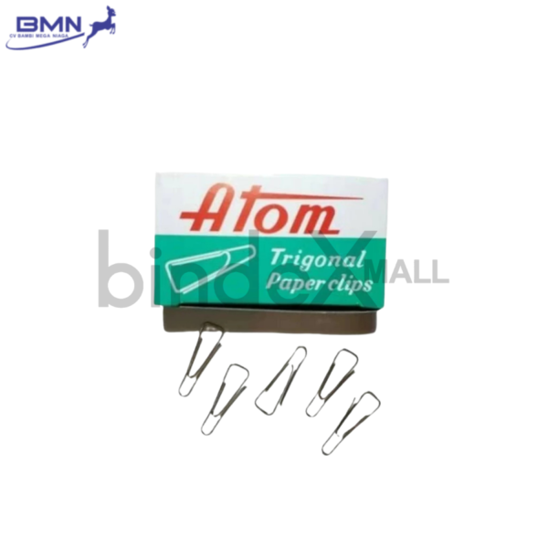 Atom Paper Clip No.3 Penjepit Kertas Logam Anti Karat Silver Isi 100 Pcs