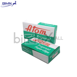 Atom Paper Clip No.3 Penjepit Kertas Logam Anti Karat Silver Isi 100 Pcs