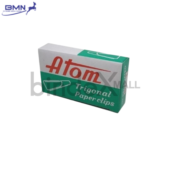 Atom Paper Clip No.3 Penjepit Kertas Logam Anti Karat Silver Isi 100 Pcs