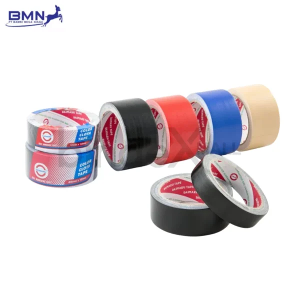 Lakban kain Daimaru hitam cloth tape heavy duty natural rubber adhesive