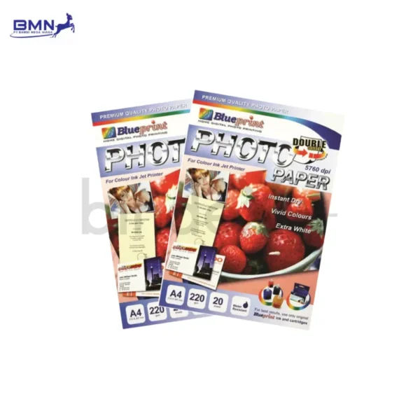 Kertas foto Blueprint A4 220gsm double side glossy 20 lembar untuk printer inkjet cetak foto