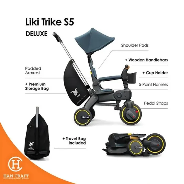 Doona Liki Trike S5 - Sepeda Dorong Anak Roda Tiga Tricycle ( Preloved )- Racing Green