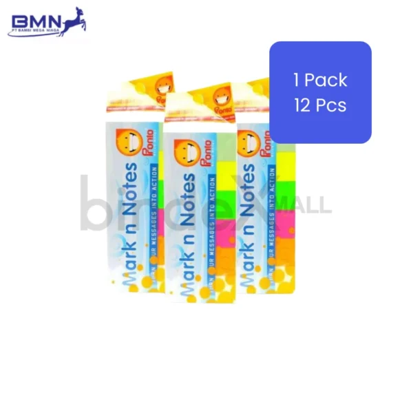 Sticky notes Pronto Mark and Note Set paket wholesale isi 12 pcs pembatas buku warna warni multifungsi untuk catatan dan penanda