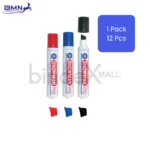 Spidol permanent Snowman AG-550 paket wholesale isi 12 pcs tinta kuat multi surface 3 warna
