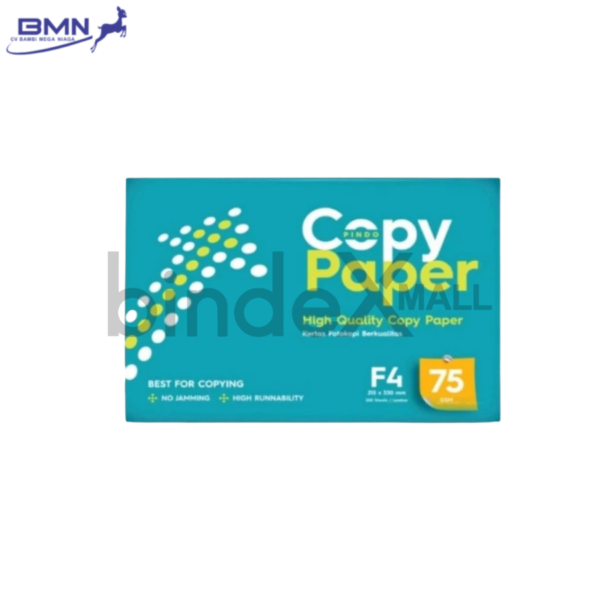 Kertas HVS F4 75 GSM 1 rim 500 lembar copy paper putih cerah untuk print fotokopi laser dan administrasi kantor