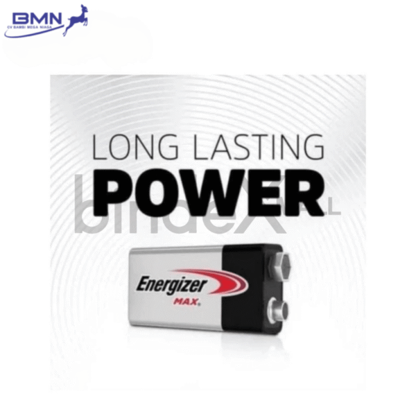 Baterai 9V Energizer Max alkaline kotak 1 pcs anti bocor tahan lama untuk microphone alarm dan smoke detector