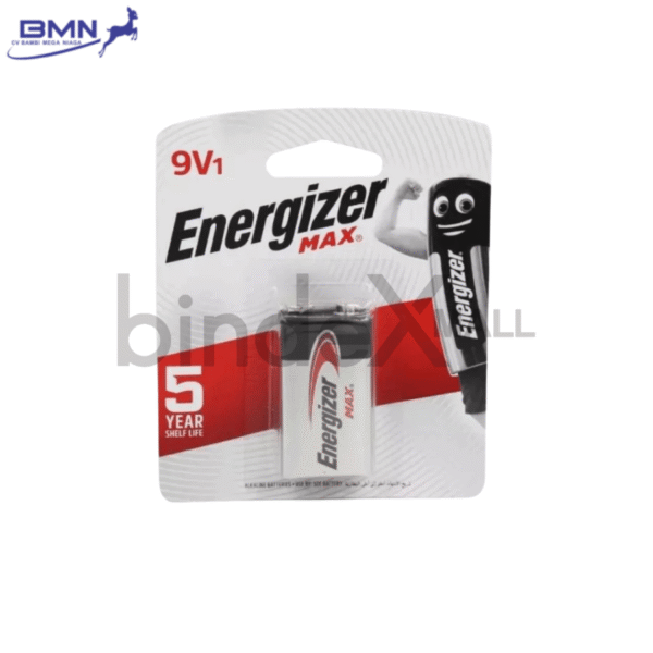 Baterai 9V Energizer Max alkaline kotak 1 pcs anti bocor tahan lama untuk microphone alarm dan smoke detector