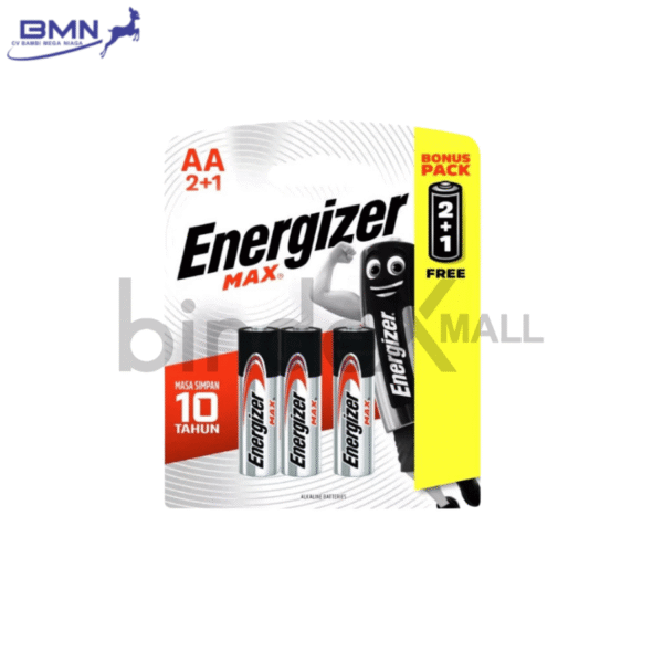 Baterai AA Energizer Max alkaline isi 3 pcs anti bocor tahan lama untuk remote mouse dan jam dinding