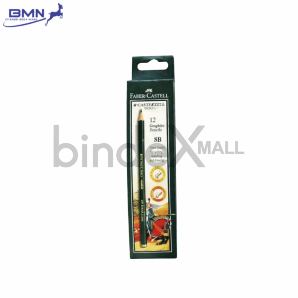 Faber Castell pensil 8B isi 12 pcs grafit premium hitam pekat untuk sketsa shading dan ilustrasi seni
